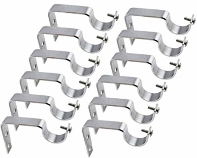 NRT Silver Curtain Hooks, Curtain Knobs, Curtain Rods, Rod Rail Bracket Metal(Pack of 12)