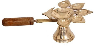 Samy Collectables EIA-BrassArti2-1 Brass Table Diya(Height: 2.5 inch)