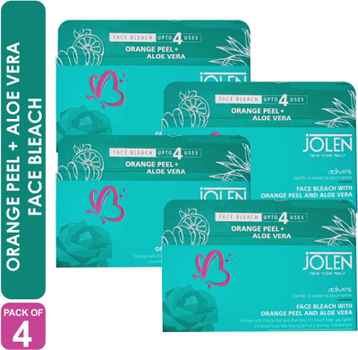 JOLEN Face Bleach With Orange Peel and Aloe Vera Pack Of 4(40 g)