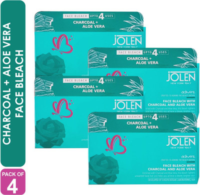 JOLEN Face Bleach With Charcoal and Aloe Vera Pack Of 4(40 g)