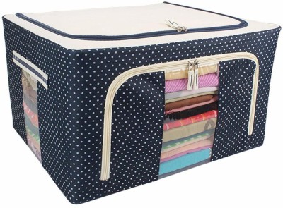 CYALERVA NA 66 L Storage Boxes for Clothes Cloth Organizer Fabric Foldable Box Steel Frame 66 L Storage Boxes for Clothes(Blue)
