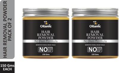 Oilanic Premium Hair Removal Powder For Removing Hair From Underarms, Hand, Legs & Bikini Line(Three in one Use) Combo pack of 2 Jars of 150 gms(300 gms) Wax(300 g, Set of 2)