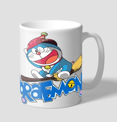 MINT ART Doraemon Ceramic Coffee/Tea/Milk Amazing Printeds for Kids ,350 ml, one Piece Ceramic Coffee Mug(350 ml)