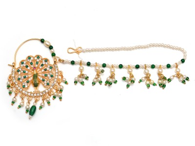 mohit jewellers Zircon Gold-plated Plated Brass Nathiya