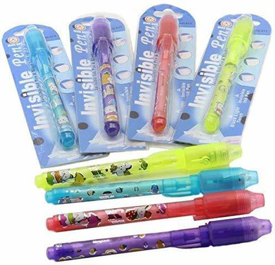 MYLTA HUB Invisible Ink Pen 6PCS Latest Spy Pen with UV Light Magic Spy Marker Kid Pens Ball Pen(Pack of 20, Ink Color - MULTI ICOLOUR)