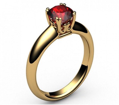 Jaipur Gemstone Natural Gold Plated Ruby Ring Stone Ruby Gold Plated Ring