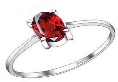 GALAXY ASTRO Simple,Eligent And Natural Ruby stone Silver Ring Stone Ruby Silver Plated Ring