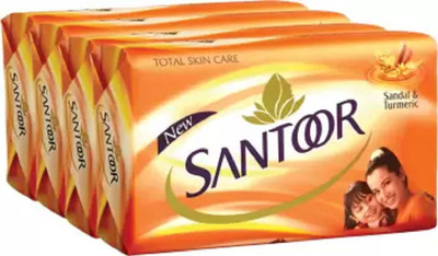 Santoor new orange soap 100 gm pack of 4 pc(4 x 100 g)
