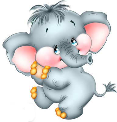 Stickerberry 56 cm Cute Baby Elephant Wall Sticker For Kids Room/Living Room/Bedroom Self Adhesive Sticker(Pack of 1)