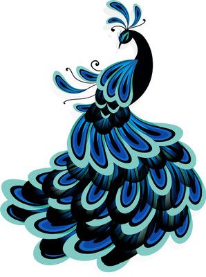 Stickerberry 45 cm Peacock Blue Sparkle Wall Sticker For Living Room Bedroom Wall stickers Self Adhesive Sticker(Pack of 1)