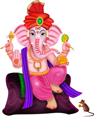 Stickerberry 66 cm God Ganesha Wall Sticker For Home /Living Room/Kids Room Self Adhesive Sticker(Pack of 1)