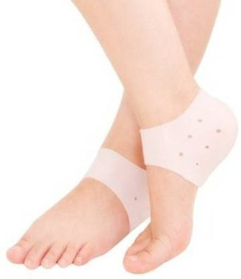DEVYOG ENTERPRISE Anti heel crack set socks pain foot gel relief Heel Support(Beige)