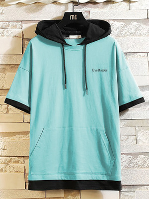 Seven Rocks Solid Men Hooded Neck Green T-Shirt