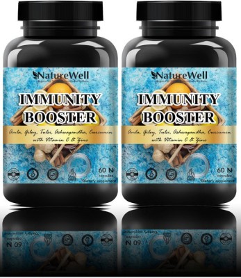 Naturewell Vitamin C Immunity Booster Antioxidant Tablets D3 Zinc (120 capsule)Pro(2 x 60 No)