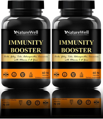 Naturewell Immunity Booster Capsule for Adults & Kids with Vitamin C (120 capsule)Pro(2 x 60 No)