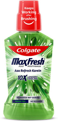 Colgate Maxfresh Plax Antibacterial Mouthwash 24/7 Fresh Breath with Natural Tea Extract - Fresh Tea(500 ml)
