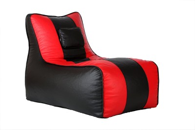 Gunj Jumbo Chair Bean Bag Cover  (Without Beans)(Black, Red)