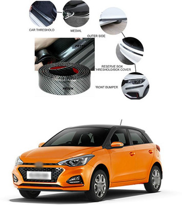 PRTEK Plastic Car Bumper Guard(Silver, Black, Pack of 1, Hyundai, Elite i20)