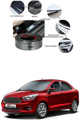 PRTEK Plastic Car Bumper Guard(Silver, Black, Pack of 1, Ford, Aspire)
