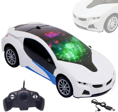 Aseenaa RC Famous Car 1:22 Scale Remote Control with 3D Lights | Full Functions Turns Left Right Forward and Reverse | High Speed Electric Racing Cars Toy for Boys and Girls | White Colour | Set of 1(White)
