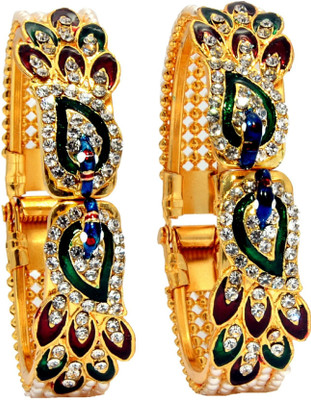 JSD Alloy Gold-plated Bangle Set(Pack of 2)