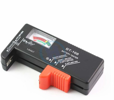 HETALU Battery Tester for AA/AAA/C/D/9-volt Rectangular and Button Cell Batteries (BT-168 Black) Analog Battery Tester