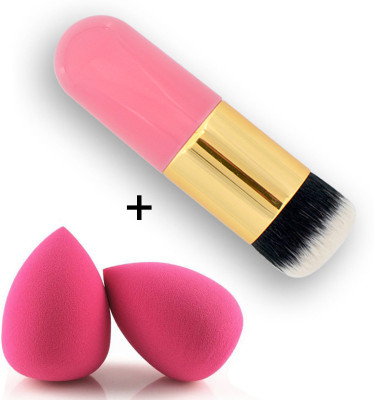 BELLA HARARO Extra Soft Foundation Brush with 2 Sponge Puff Blender(Pack of 3)