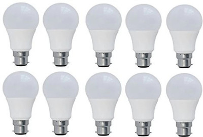 SHIVANGI LIGHTS 9 W Basic Standard B22 LED Bulb(White, Pack of 10)