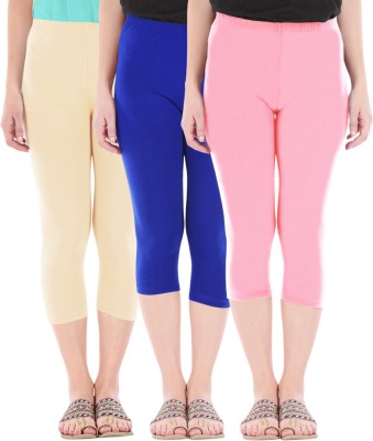 Buy That Trendz Women Beige, Blue, Pink Capri