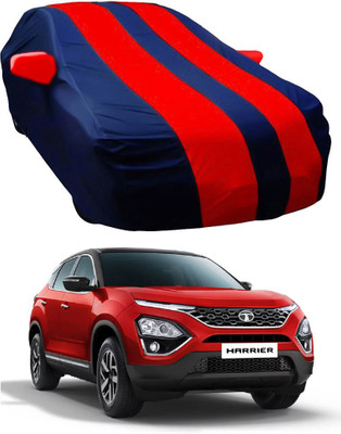 Oshotto Car Cover For Tata Harrier (With Mirror Pockets)(Red, Blue)