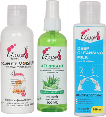I TOUCH HERBAL COMPLETE MOISTURIZER 100 ML , ASTRINGENT 100 ML , DEEP CLEANSING MILK 100 ML (PACK OF 3 X 100 ML )(3 Items in the set)