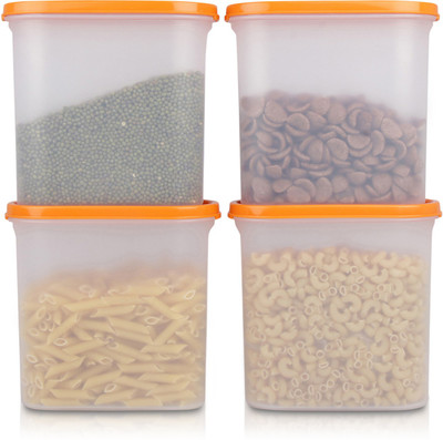 Cutting EDGE Polypropylene Grocery Container  - 2400 ml(Pack of 4, Orange)
