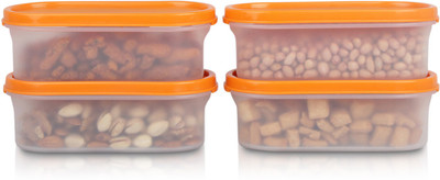 Cutting EDGE Polypropylene Grocery Container  - 525 ml(Pack of 4, Orange)