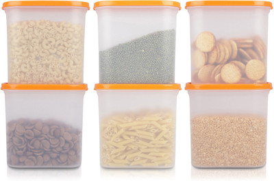 Cutting EDGE Polypropylene Grocery Container  - 1800 ml(Pack of 6, Orange)