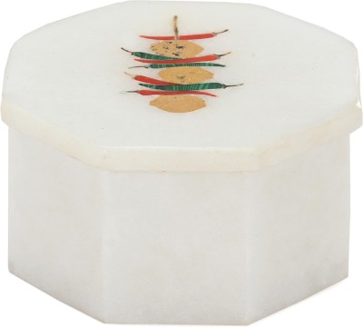 SonChiraiya Jewellery Box Marble Decorative Platter(White)