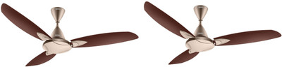 USHA Bloom Primrose pack of 2 with 1 Year Warranty 1250 mm Ceiling Fan(sparkle golden brown | Pack of 2)