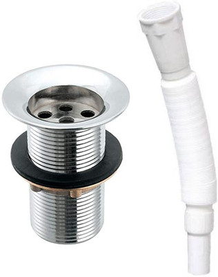 tantia SS Waste Coupling For Wash Basin 4 Inch with west pipe set of 1 Cartridge Faucet(Deck Mount Installation Type)