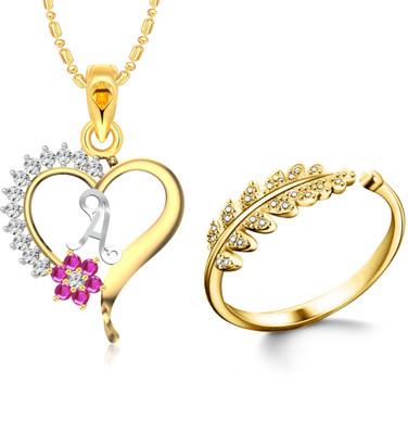 VIGHNAHARTA Alloy Gold-plated Gold Jewellery Set(Pack of 1)