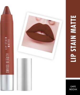 SWISS BEAUTY Lip Stain Matte Lipstick (SB-202_225)(Café Mocha, 3.4 g)