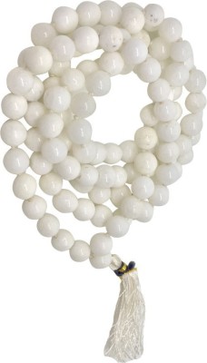 Takshila Gems Natural White Agate Mala 108+1 Knotted 6 mm Beads Lab Certified White Hakik Mala Agate Stone Necklace