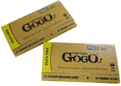 VYXOO Premium Arabic Slow Burning Paper with Crushing Tray Unruled King Size 13 gsm Paper Roll(Set of 2, Brown)