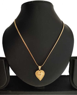 DIMIKI Latest Gold Plated Excellent Quality Micro Polish Pendant With Chain For Girls And Women Gold-plated Alloy Pendant