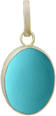 Takshila Gems Natural Turquoise Pendant in Silver 10 Ratti / 9 Carat Lab Certified Turquoise Stone Pendant