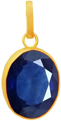 Takshila Gems Natural Blue Sapphire Pendant in Panchdhatu 7.25 Ratti- 6.52 Carat Lab Certified Sapphire Stone Locket