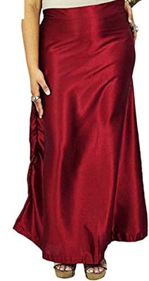 FIRSTSAARI Petticoat Maroon_01 Satin Blend Petticoat(Free)