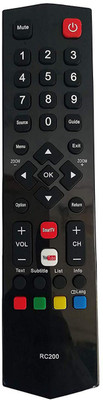 BhalTech RC200 LCD LED TV Compatible with  LCD LED TCL Remote Controller(Black)