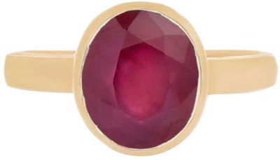 Jaipur Gemstone Natural Gold Plated Manik Ring Stone Ruby Gold Plated Ring