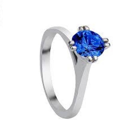 Jaipur Gemstone Blue sapphire Ring Natural 6.00 ratti stone Neelam certified stone Stone Sapphire Silver Plated Ring
