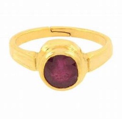 Jaipur Gemstone Natural Gold Plated Ruby/Manik Ring Stone Ruby Copper Plated Ring