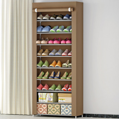 Flipkart Perfect Homes Studio Plastic Collapsible Shoe Stand(Brown, 9 Shelves, DIY(Do-It-Yourself))